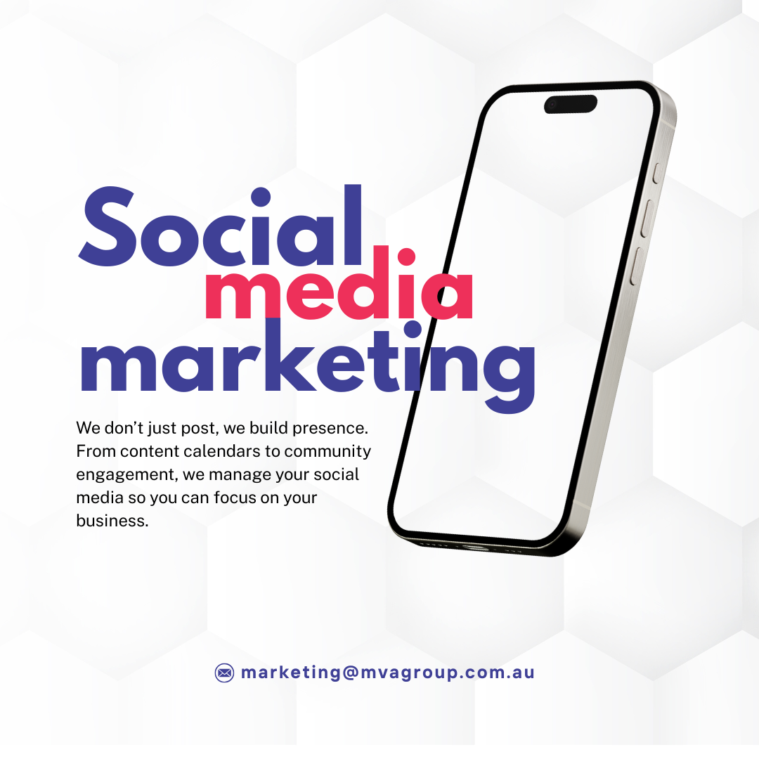 Phone with 'Social media marketing' text on a white background